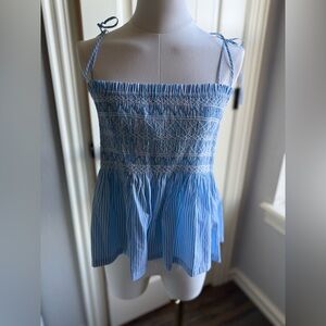 JCrew Blue Smocked Women's Top